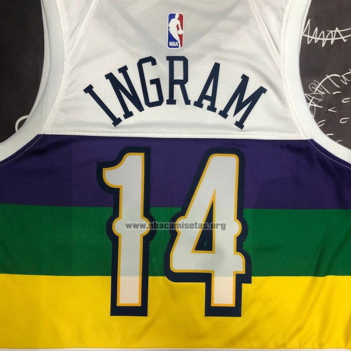 Camiseta New Orleans Pelicans Brandon Ingram NO 14 Ciudad 2019-20 Blanco